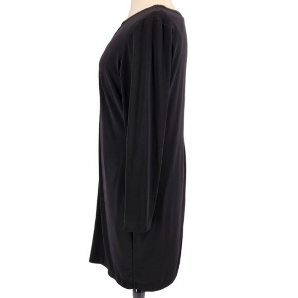 SALE Calvin Klein Jersey Shift Dress with Metal Logo Bar Cutout Neckline 18 - Picture 3 of 8